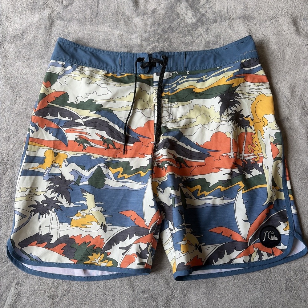 Quiksilver Highline Board Shorts Feelin Fine Tropical Surf Swim Trunks Mens 34